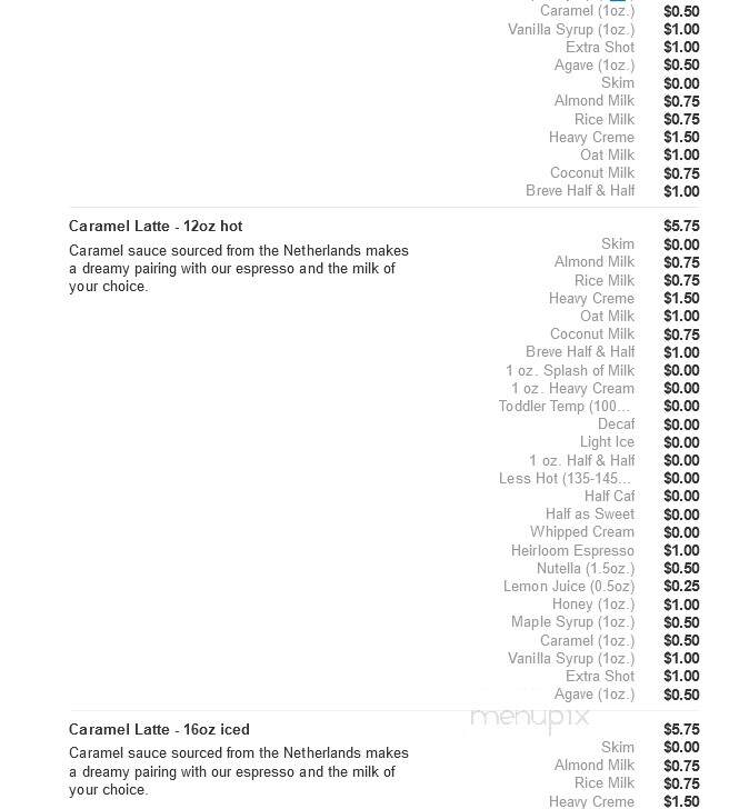 Twenty Below Coffee - Moorhead, MN menu_pic