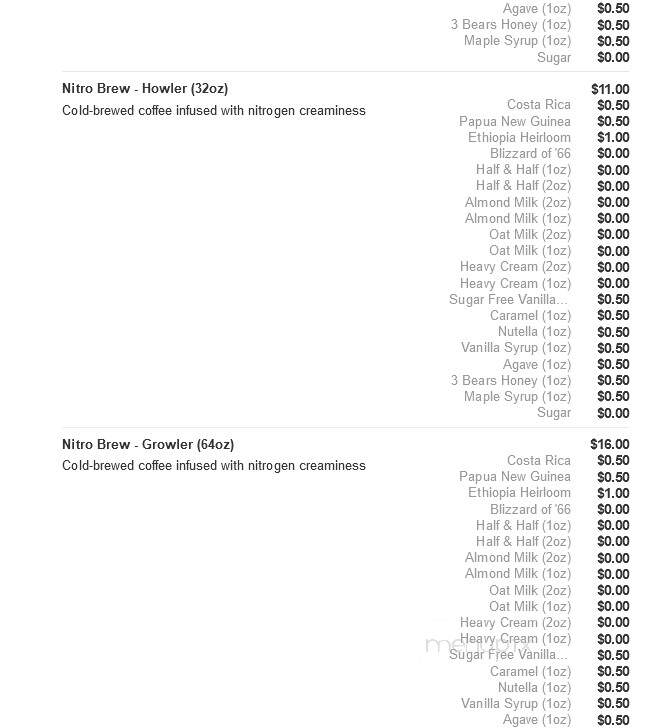 Twenty Below Coffee - Moorhead, MN menu_pic