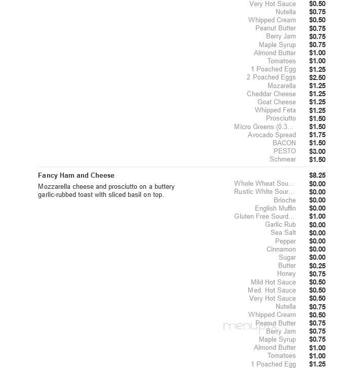 Twenty Below Coffee - Moorhead, MN menu_pic