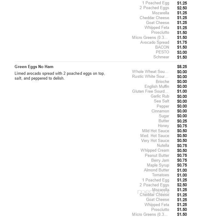 Twenty Below Coffee - Moorhead, MN menu_pic