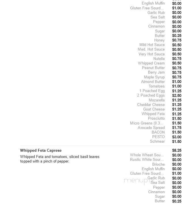 Twenty Below Coffee - Moorhead, MN menu_pic
