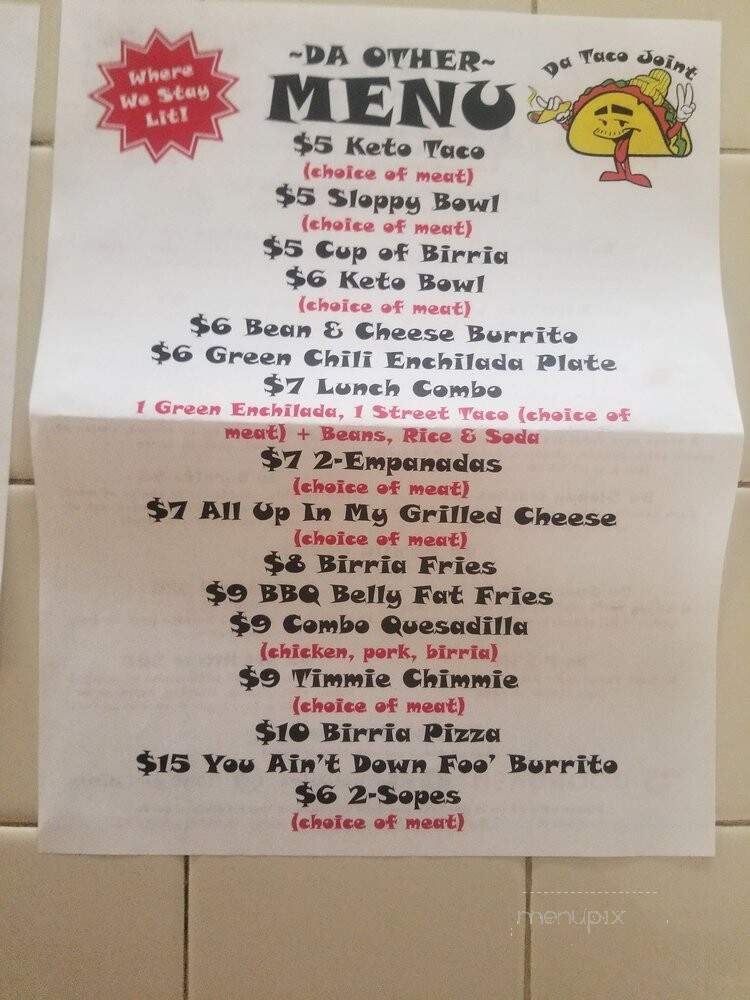 Da Taco Joint - Bullhead City, AZ menu_pic
