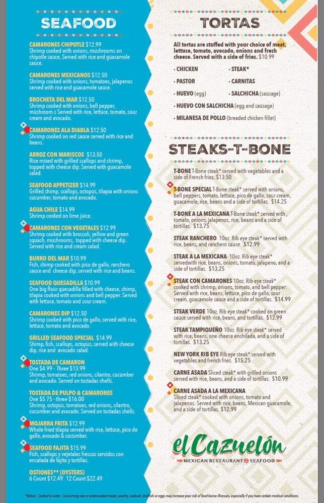 El Cazuelon - Winder, GA menu_pic