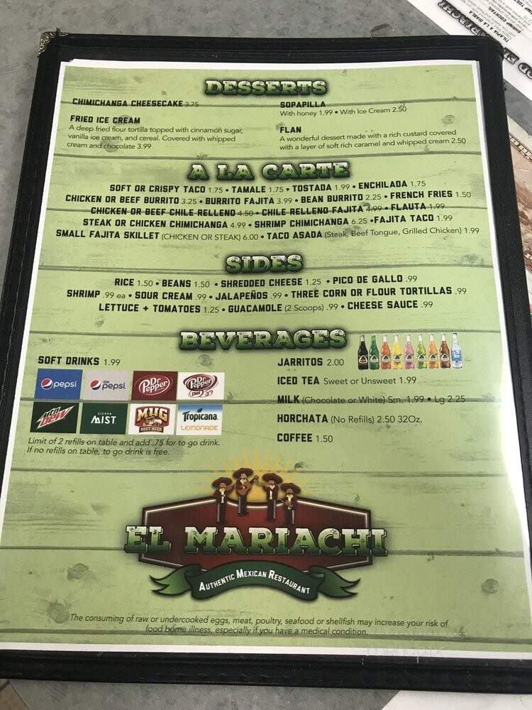 El Mariachi - Eureka Springs, AR menu_pic