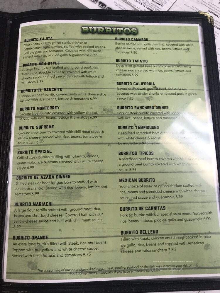 El Mariachi - Eureka Springs, AR menu_pic