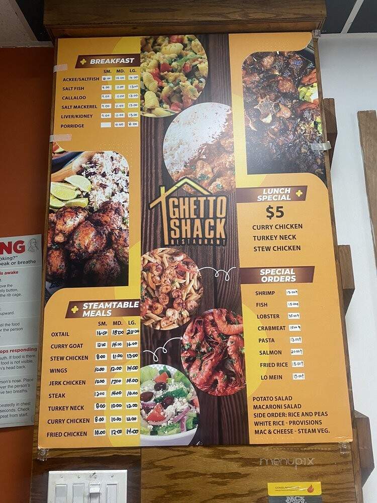 Ghetto Shack Restaurant - New York, NY menu_pic