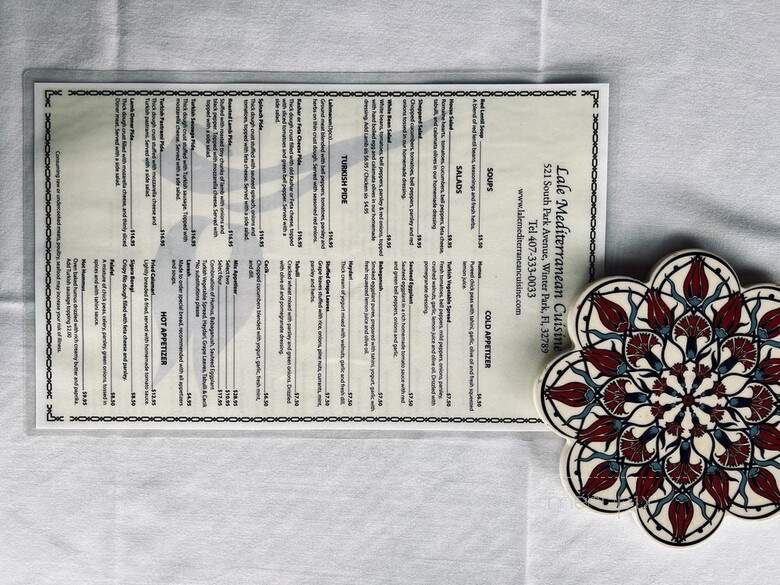Lale Mediterranean Cuisine - Winter Park, FL menu_pic