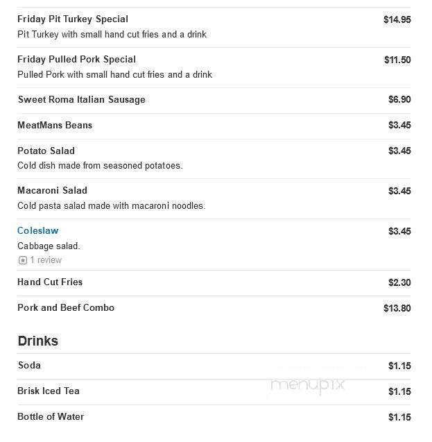 MeatMan Pit Beef Stand - Essex, MD menu_pic