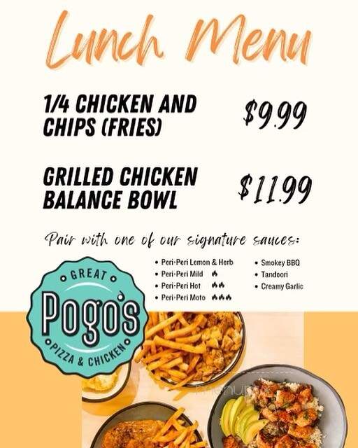 Pogo's Great Pizza & Chicken - Provo, UT menu_pic