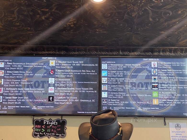 Rotties 221 Biergarten - Woodruff, SC menu_pic