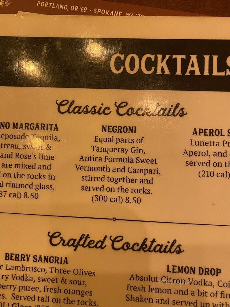 The Old Spaghetti Factory - Oklahoma City, OK menu_pic