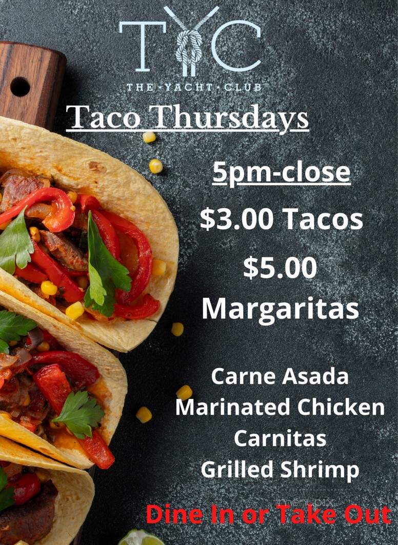 The Yacht Club at Chandlers - Rockwall, TX menu_pic