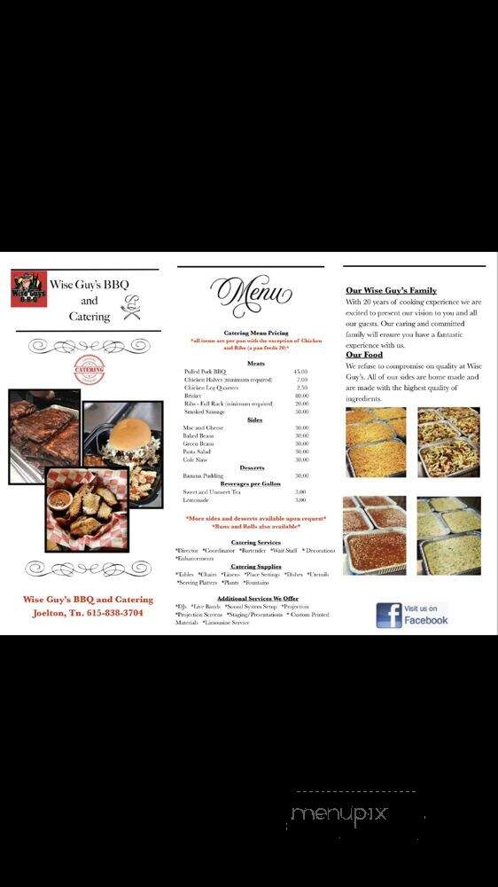 Wise Guy's BBQ and Catering - Joelton, TN menu_pic