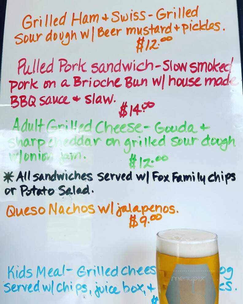 Xota Brewing Company - Waterboro, ME menu_pic