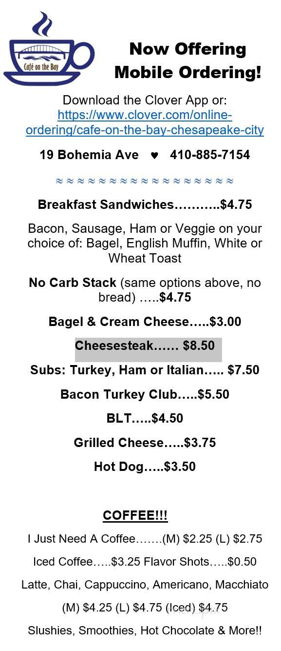 Cafe On the Bay - Chesapeake City, MD
