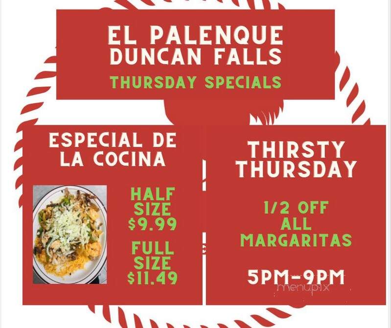 El Palenque Mexican Restaurant - Duncan Falls, OH menu_pic