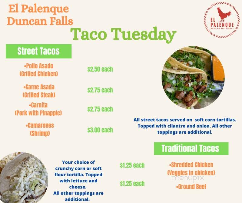 El Palenque Mexican Restaurant - Duncan Falls, OH menu_pic