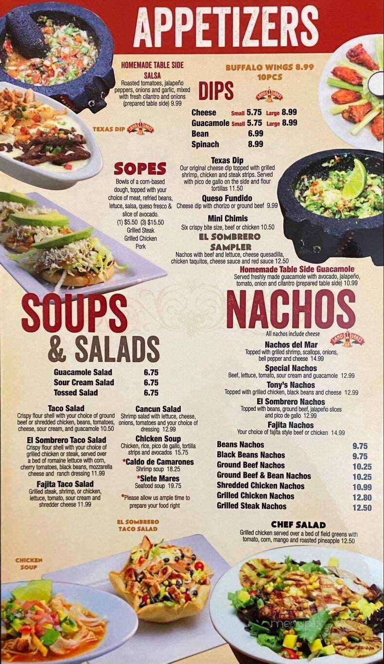 El Sombrero - Roseville, MN menu_pic
