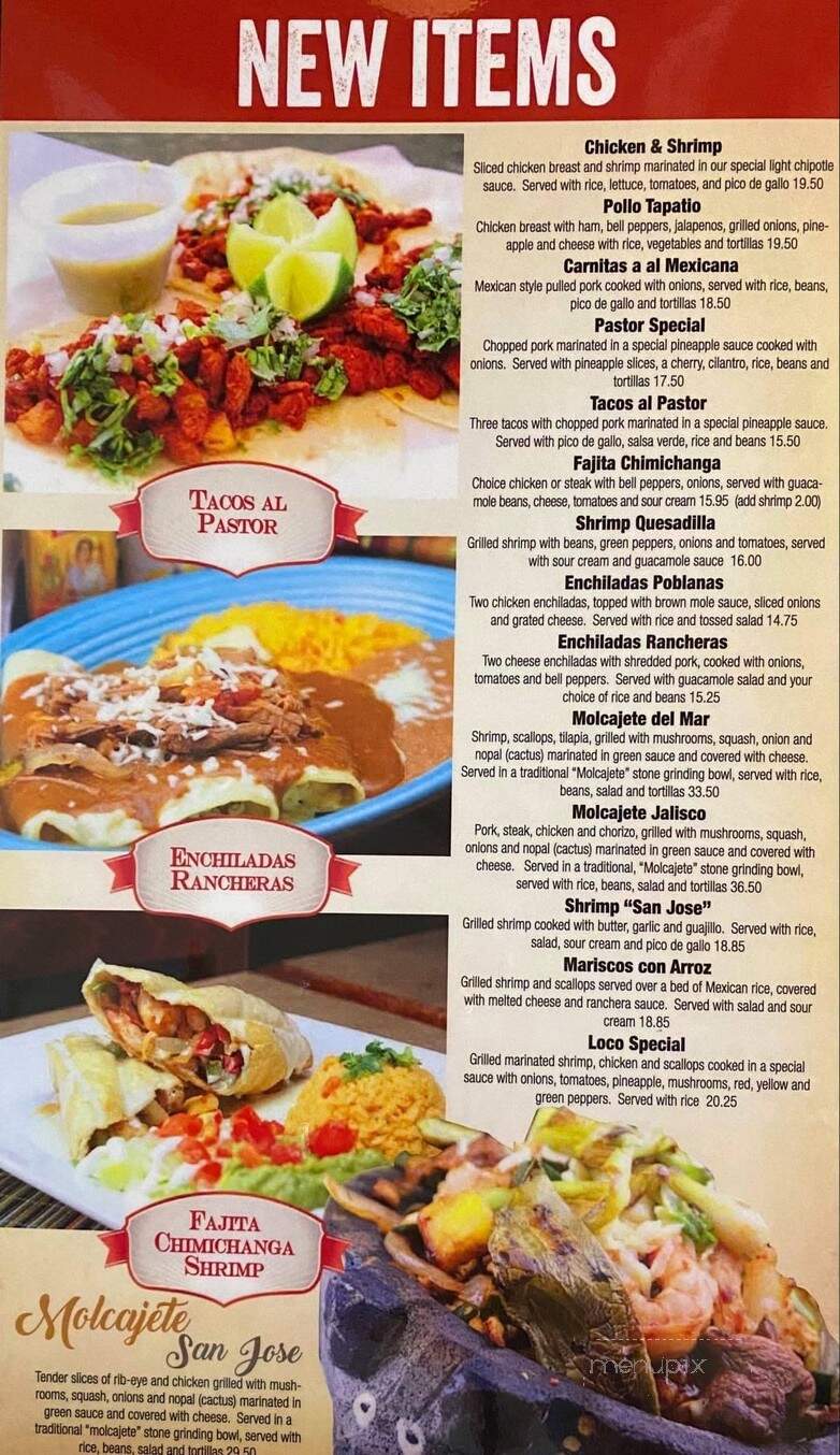 El Sombrero - Roseville, MN menu_pic