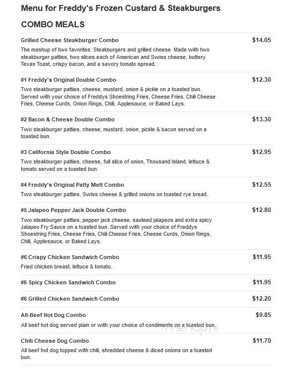 Freddy's Frozen Custard & Steakburgers - Rocky Mount, NC menu_pic