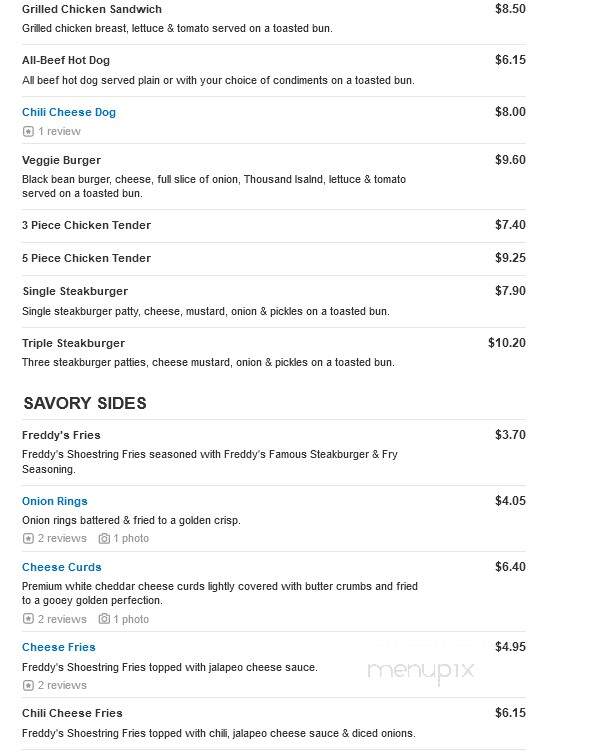 Freddy's Frozen Custard & Steakburgers - Rocky Mount, NC menu_pic