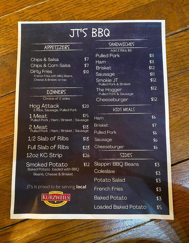 JT's Steak & Seafood - Harrisonville, MO menu_pic