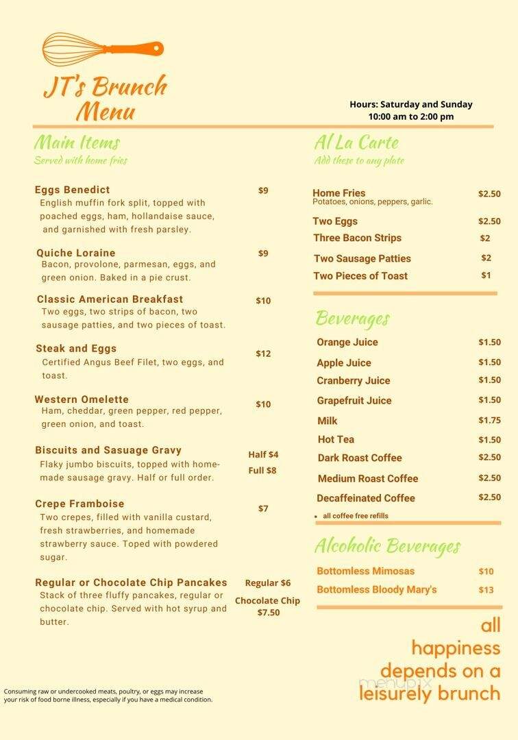 JT's Steak & Seafood - Harrisonville, MO menu_pic