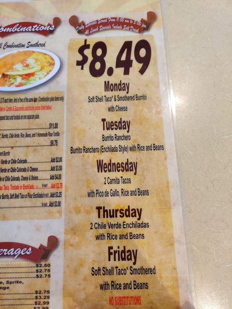 La Frontera Mexican Restaurant - West Jordan, UT menu_pic