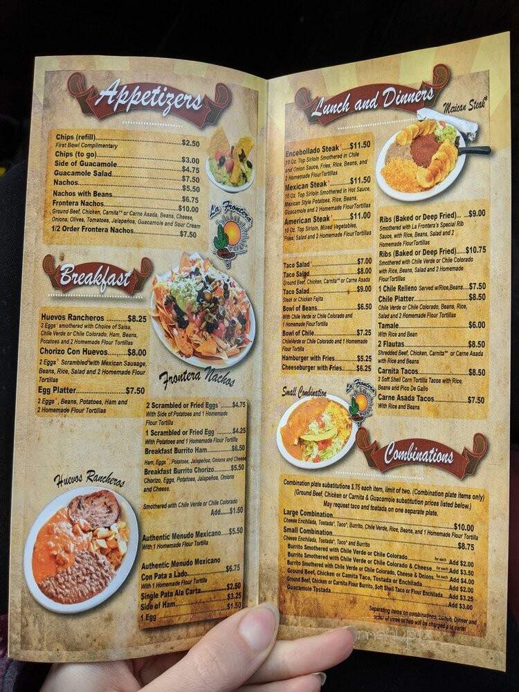 La Frontera Mexican Restaurant - West Jordan, UT menu_pic