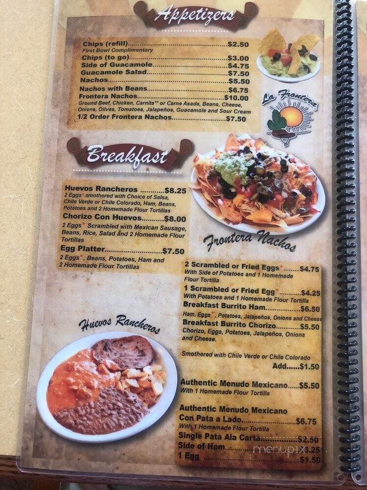 La Frontera Mexican Restaurant - West Jordan, UT menu_pic