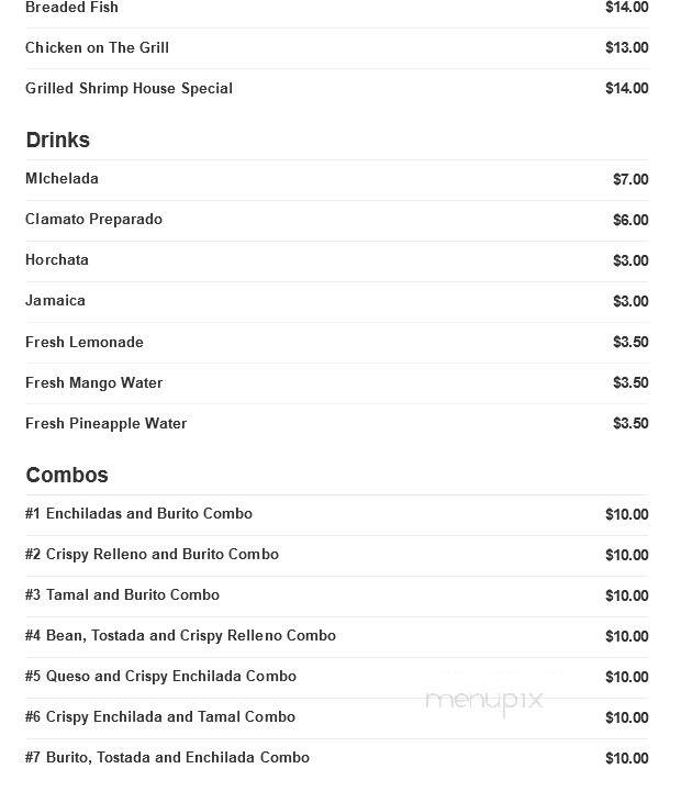 Ponchos Family Mexican Restaurant - Lakewood, CO menu_pic