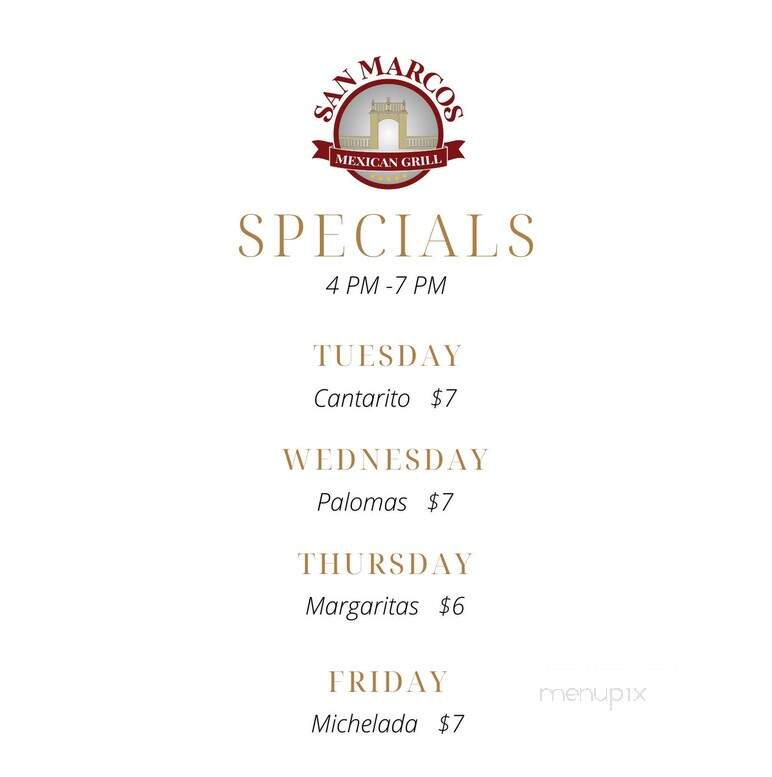 San Marcos Mexican Grill - Hanover Park, IL menu_pic
