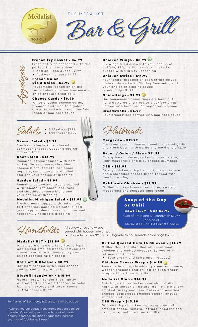The Medalist Golf Club Bar & Grille - Marshall, MI menu_pic