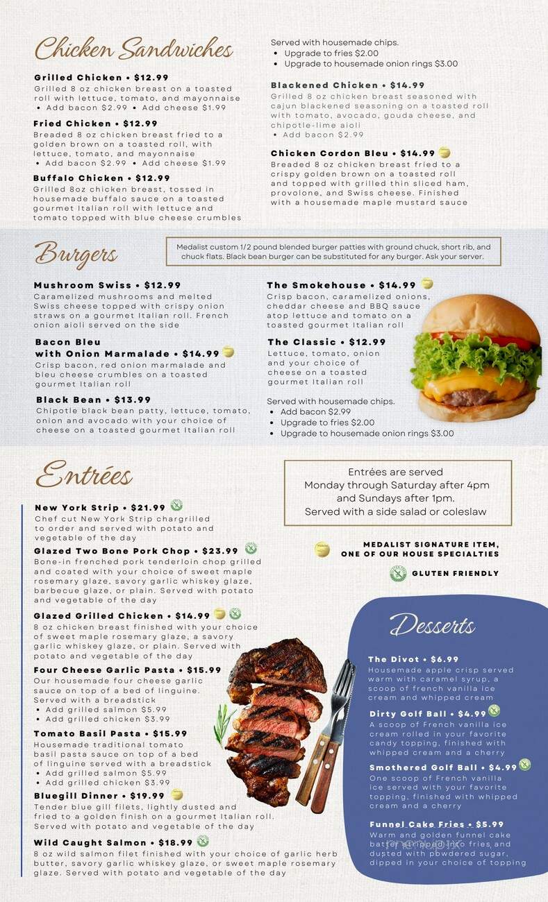The Medalist Golf Club Bar & Grille - Marshall, MI menu_pic