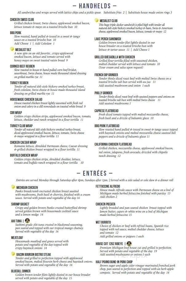 The Medalist Golf Club Bar & Grille - Marshall, MI menu_pic