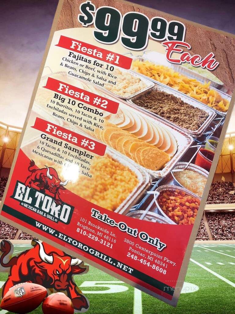 El Toro Mexican Bar & Grill - Pontiac, MI menu_pic