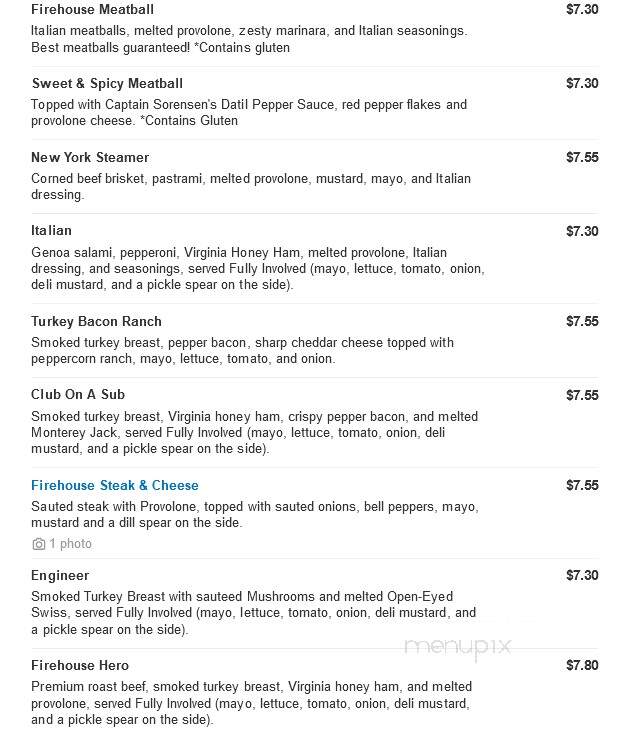 Firehouse Subs - Smithfield, NC menu_pic
