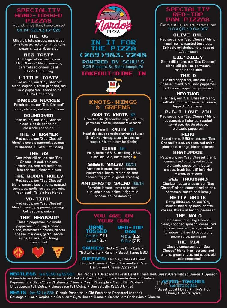 Nardo's Pizza - St. Joseph, MI menu_pic