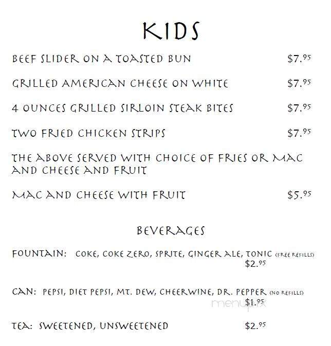 Toonez Chophouse - Marion, NC menu_pic