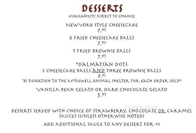 Toonez Chophouse - Marion, NC menu_pic