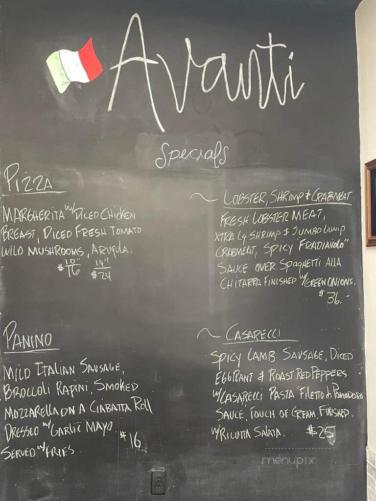 Avanti Pizzeria Trattoria Market - Stevensville, MD menu_pic