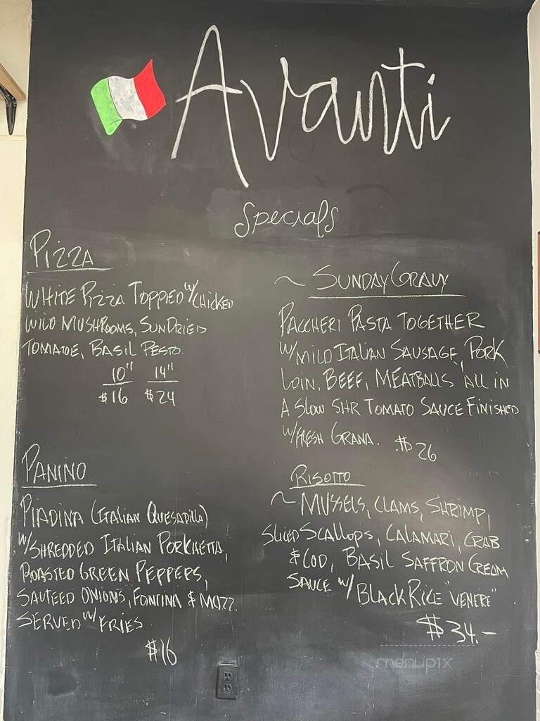 Avanti Pizzeria Trattoria Market - Stevensville, MD menu_pic