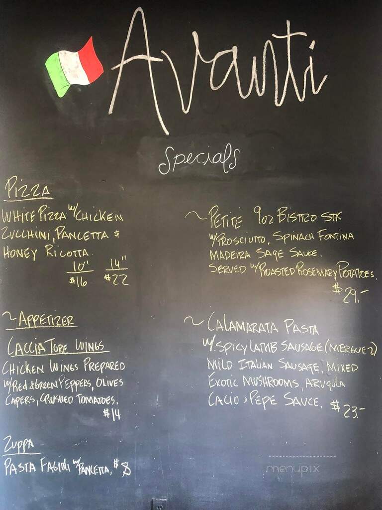 Avanti Pizzeria Trattoria Market - Stevensville, MD menu_pic