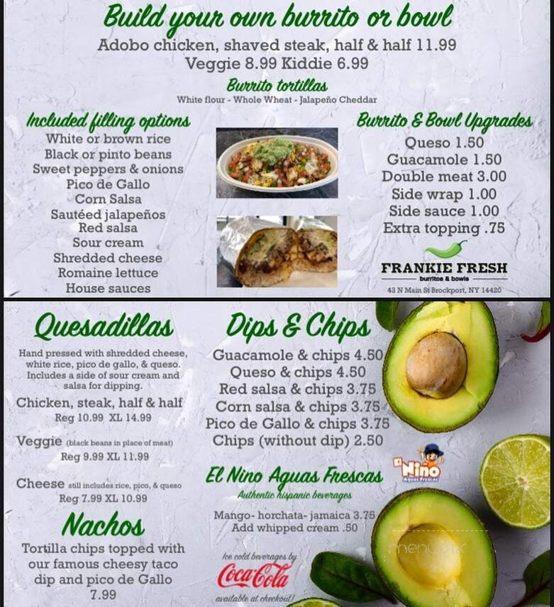 Frankie Fresh Burritos & Bowls - Brockport, NY menu_pic