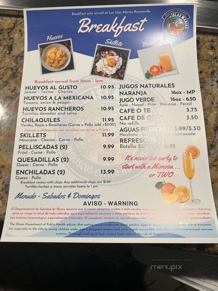 Las Islas Marias - Romeoville, IL menu_pic