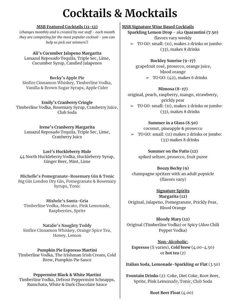 Main Street Bistro - Buckley, WA menu_pic