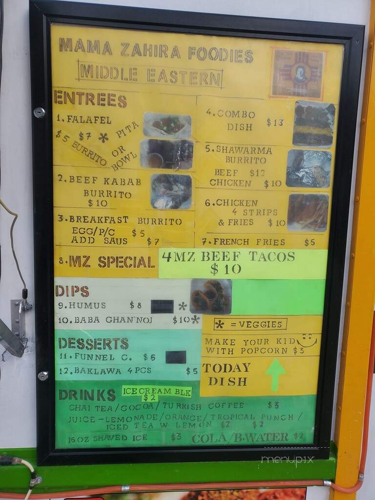 Mama Zahira Foodies - Albuquerque, NM menu_pic