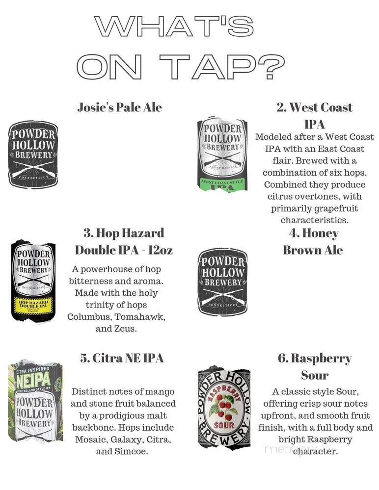 Powder Hollow Brewery - Middletown, CT menu_pic