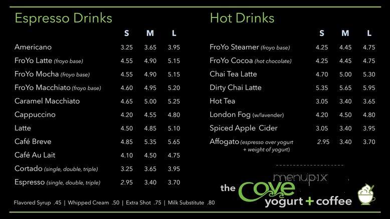 The Cove Yogurt Coffee - Little Rock, AR menu_pic