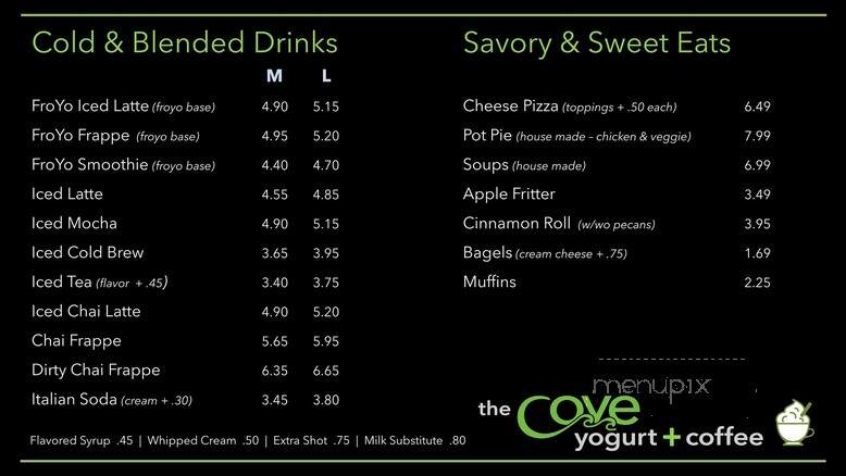 The Cove Yogurt Coffee - Little Rock, AR menu_pic